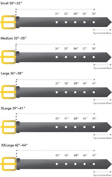 belt size cm to inches.